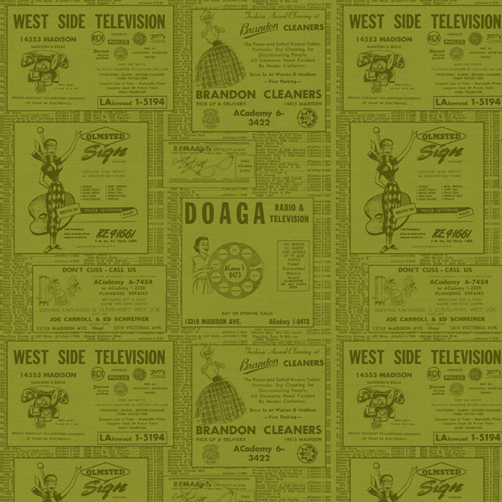 Hoodie Crescent Paintbrush Studio Fabrics Ring Ring Phonebook Green 12000053