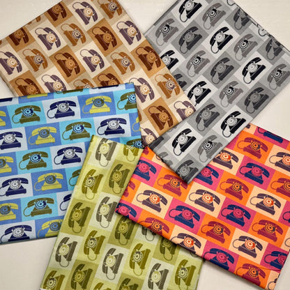 Hoodie Crescent Paintbrush Studio Fabrics Ring Ring Vintage Telephone 