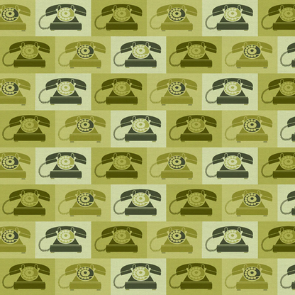 Hoodie Crescent Paintbrush Studio Fabrics Ring Ring Vintage Telephones Green 1200003