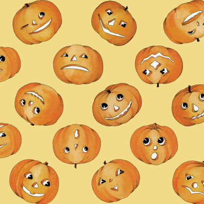 J. Wecker Frisch Riley Blake Designs Pumpkin Patch Tossed Jacks Yellow C14580