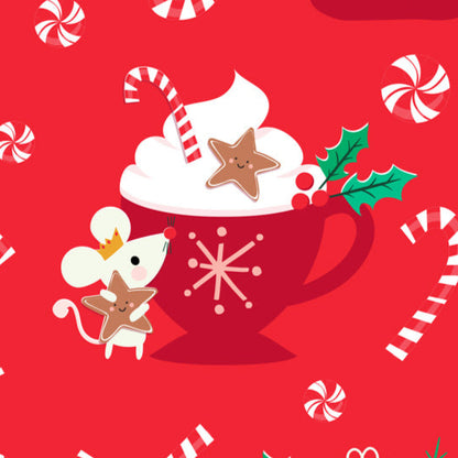 Jane Farnham Dashwood Studio Fabric Cosy Christmas Mice COSY2265