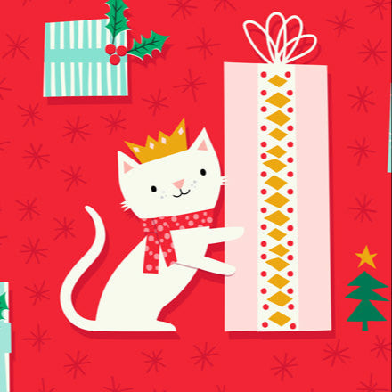 Jane Farnham Dashwood Studio Fabric Cosy Kitty Cat Christmas COSY2268