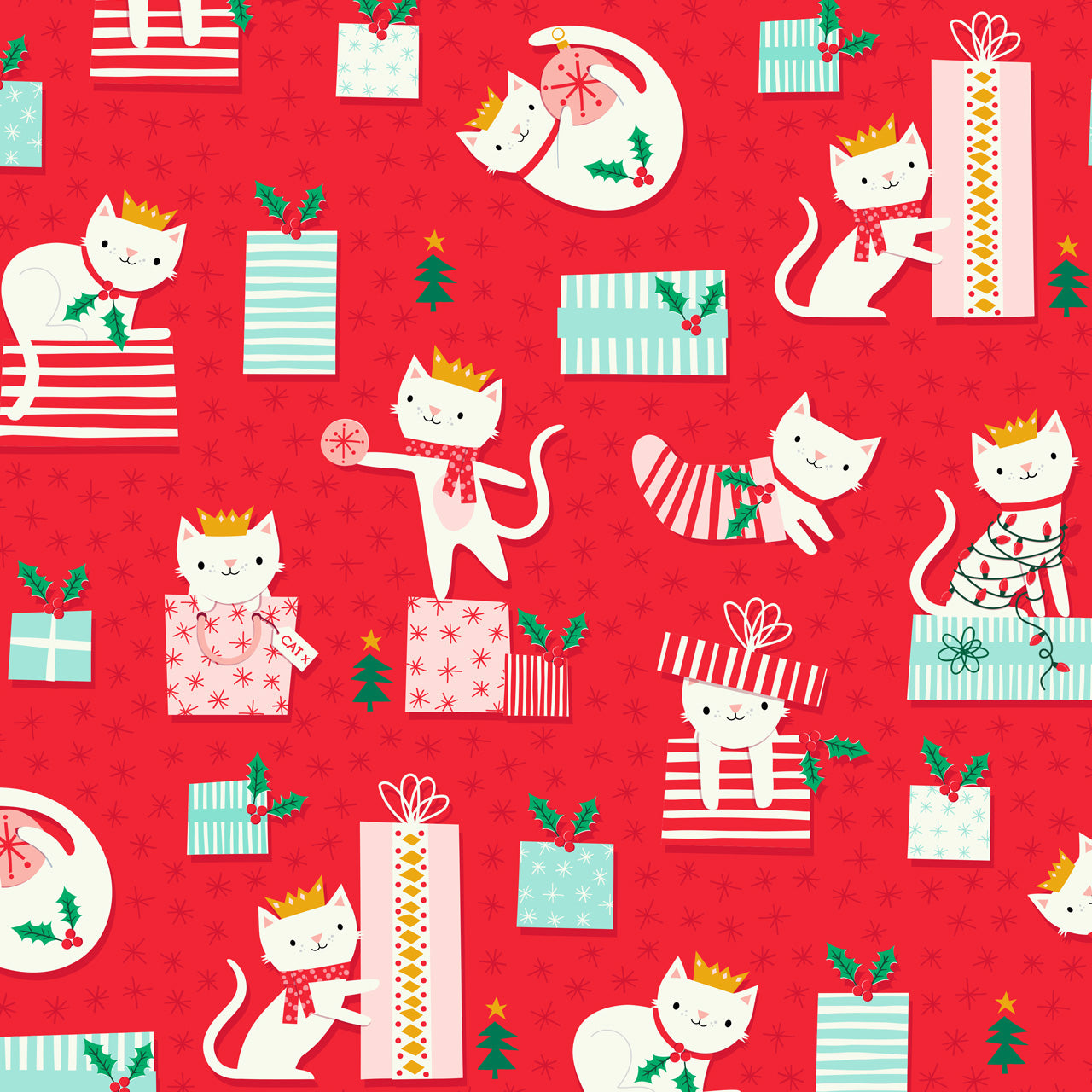Jane Farnham Dashwood Studio Fabric Cosy Kitty Cat Christmas COSY2268