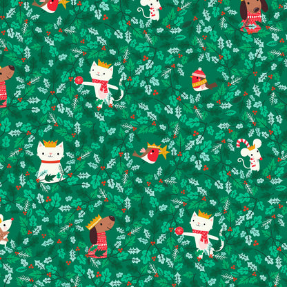Jane Farnham Dashwood Studio Fabrics Cosy Christmas Kitty Cat Christmas Trees COSY2264