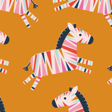 Jane Farnham Dashwood Studio Fabrics Dandelion Jungle Rainbow Zebras DAND2095