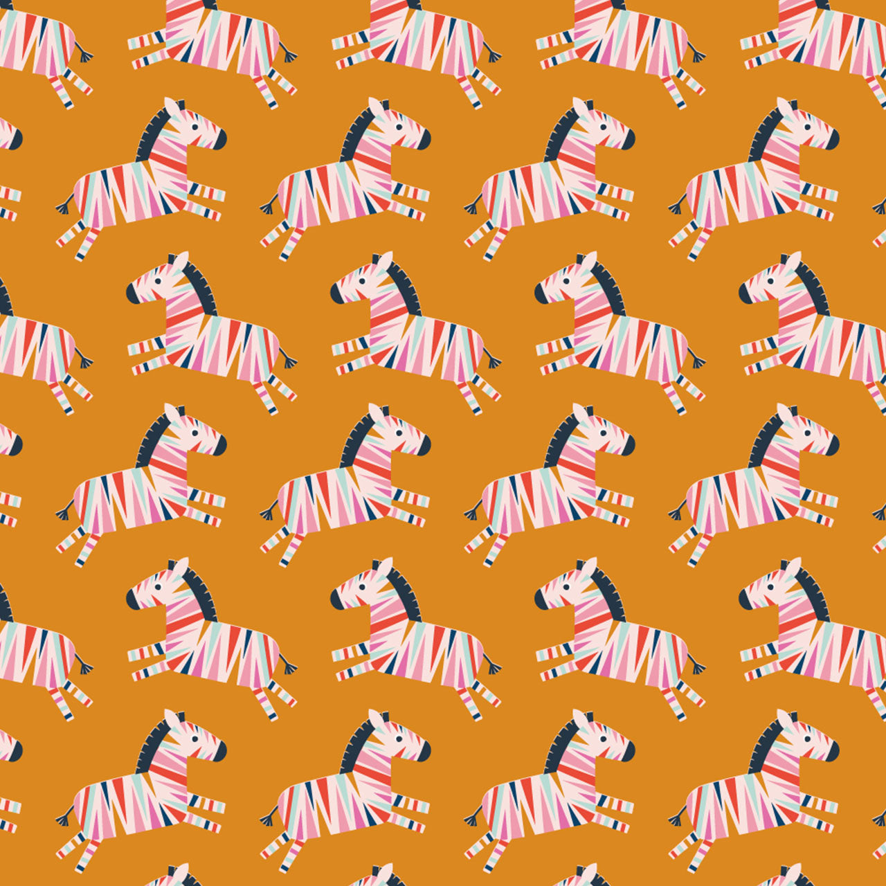 Jane Farnham Dashwood Studio Fabrics Dandelion Jungle Rainbow Zebras DAND2095