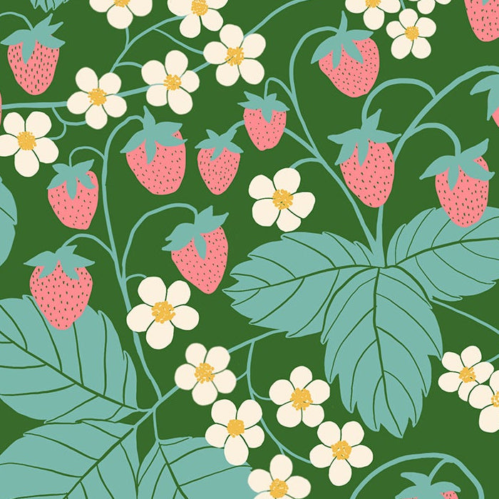 Jen Hewett Ruby Star Society Moda Fabrics Reimagined Landscapes Strawberry Field RS6054 15 End Green
