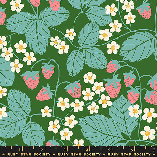 Jen Hewett Ruby Star Society Moda Fabrics Reimagined Landscapes Strawberry Field RS6054 15 End Green