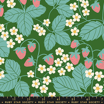 Jen Hewett Ruby Star Society Moda Fabrics Reimagined Landscapes Strawberry Field RS6054 15 End Green