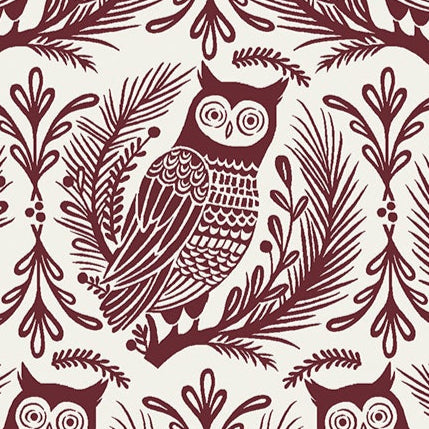 Jessica Flick Benartex Fabrics Woodland Magic Owl 13368-07 Porcelain