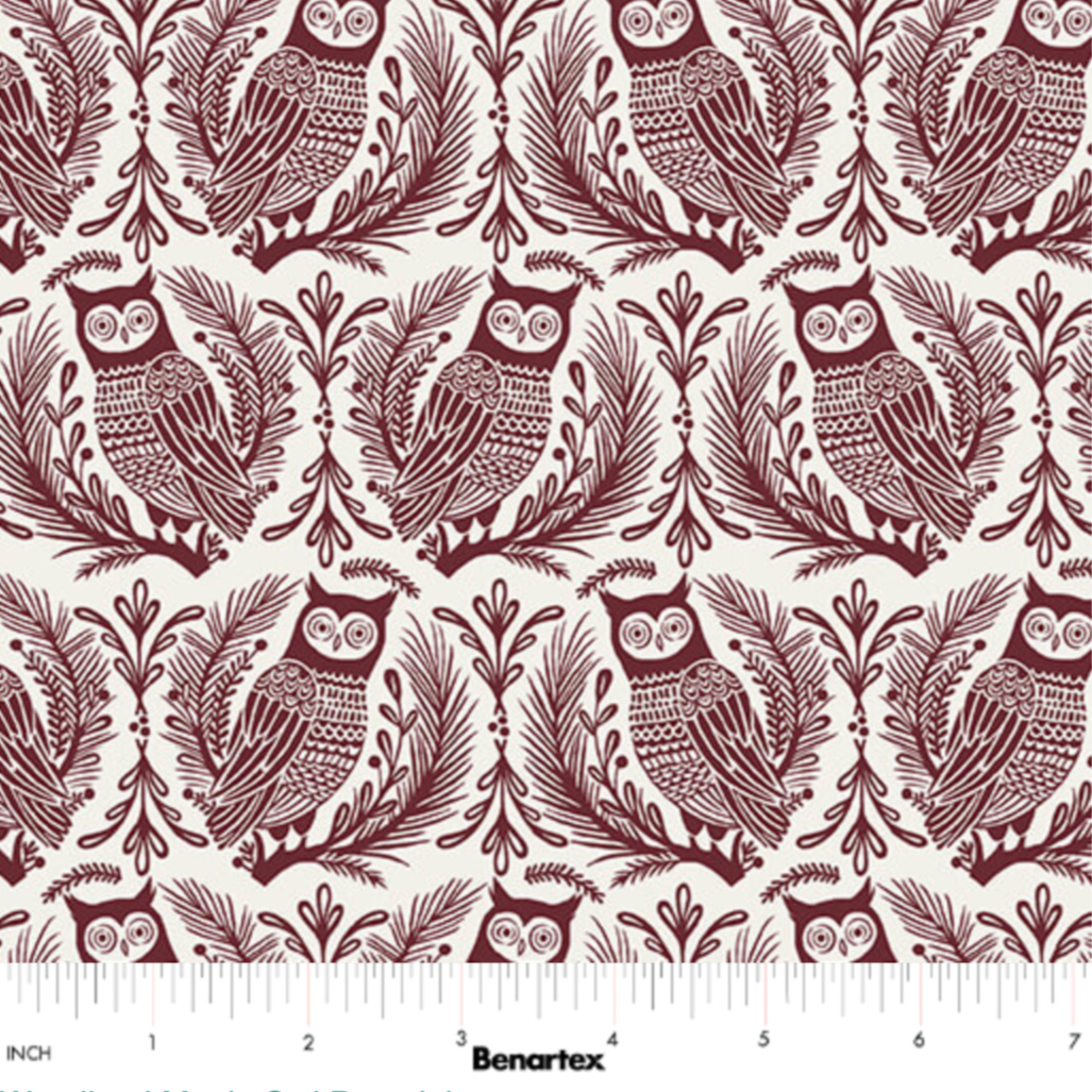 Jessica Flick Benartex Fabrics Woodland Magic Owl 13368-07 Porcelain
