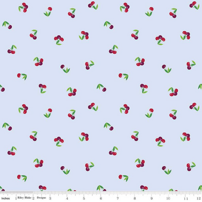 Jill Finley Riley Blake Fabrics Cloudburst Cherries C16181-MIST