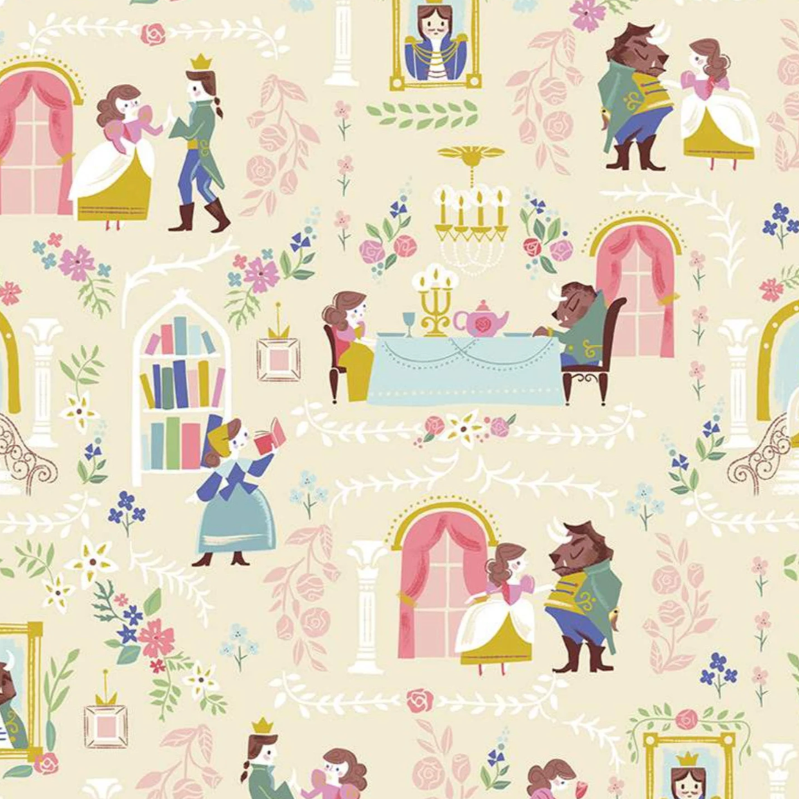 Jill Howarth Riley Blake Beauty and the Beast Main C9530-Cream