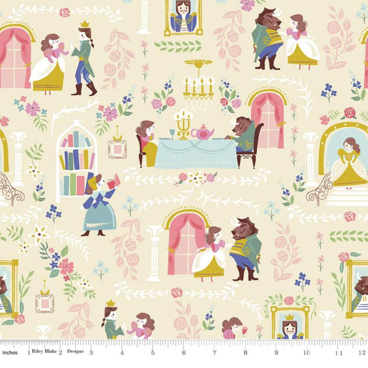 Jill Howarth Riley Blake Beauty and the Beast Main C9530-Cream