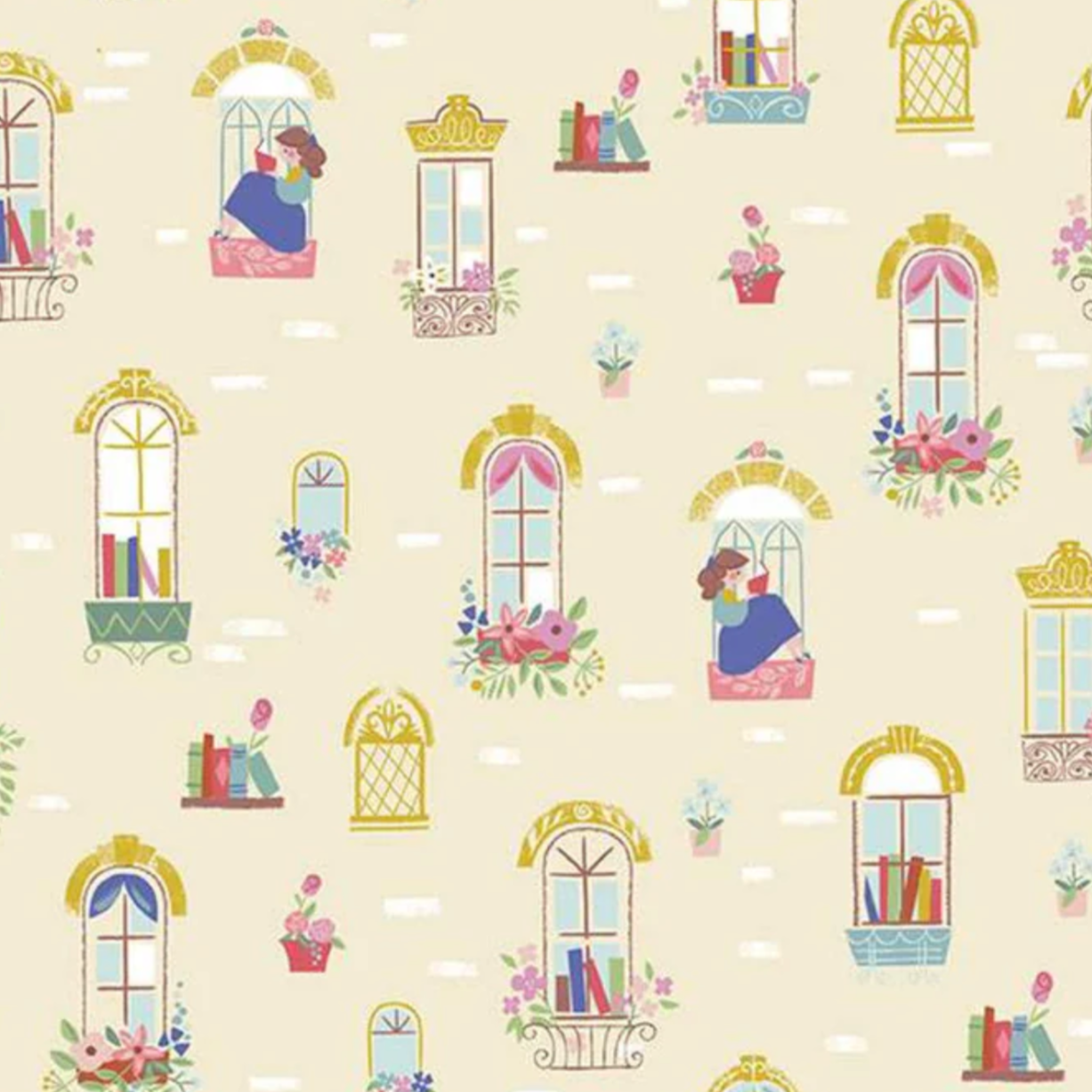 Jill Howarth Riley Blake Beauty and the Beast Windows C9531-Cream