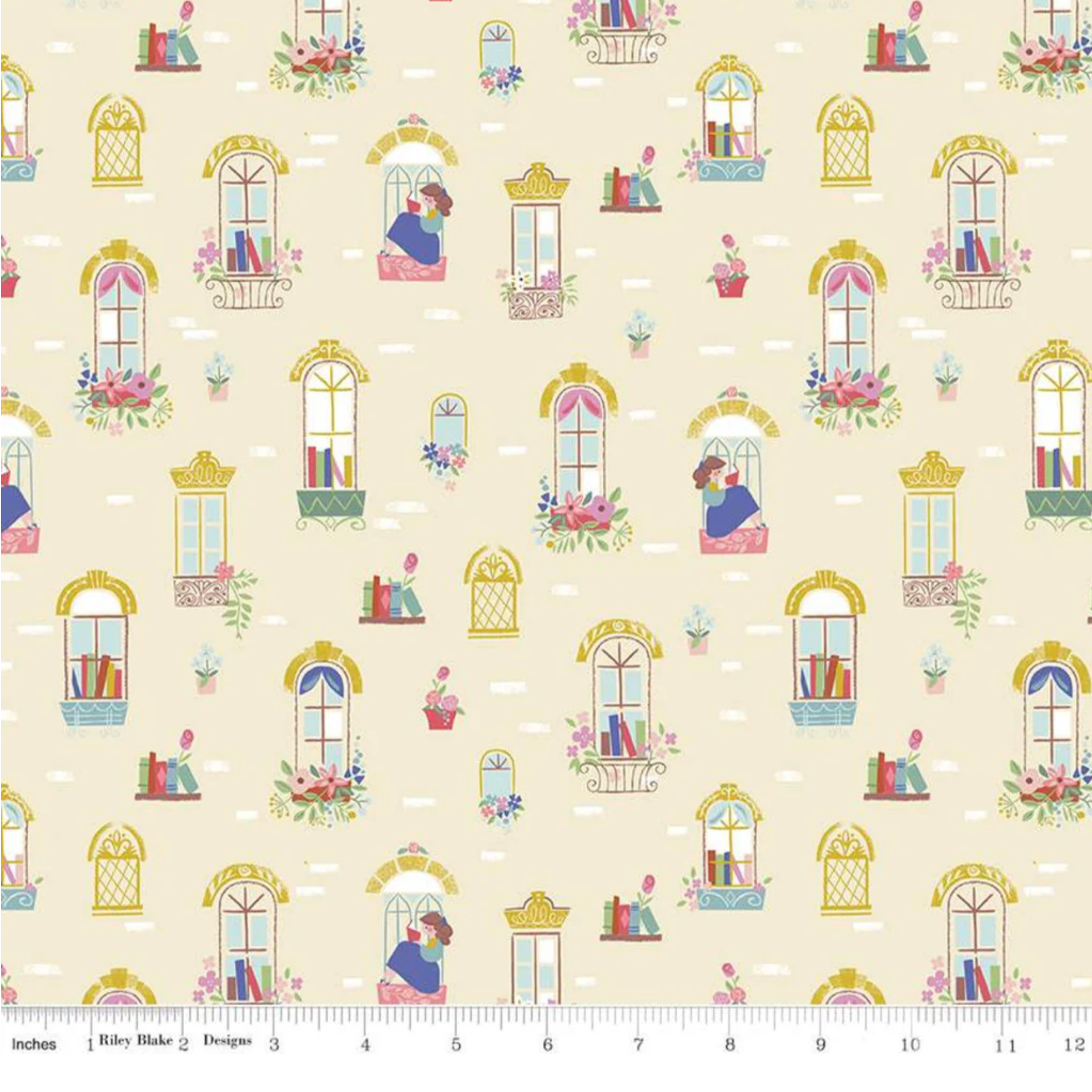 Jill Howarth Riley Blake Beauty and the Beast Windows C9531-Cream