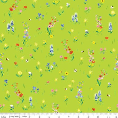 Jill Howarth Riley Blake Designs 100 Acre Woods Picnic Meadow C15172-LIME