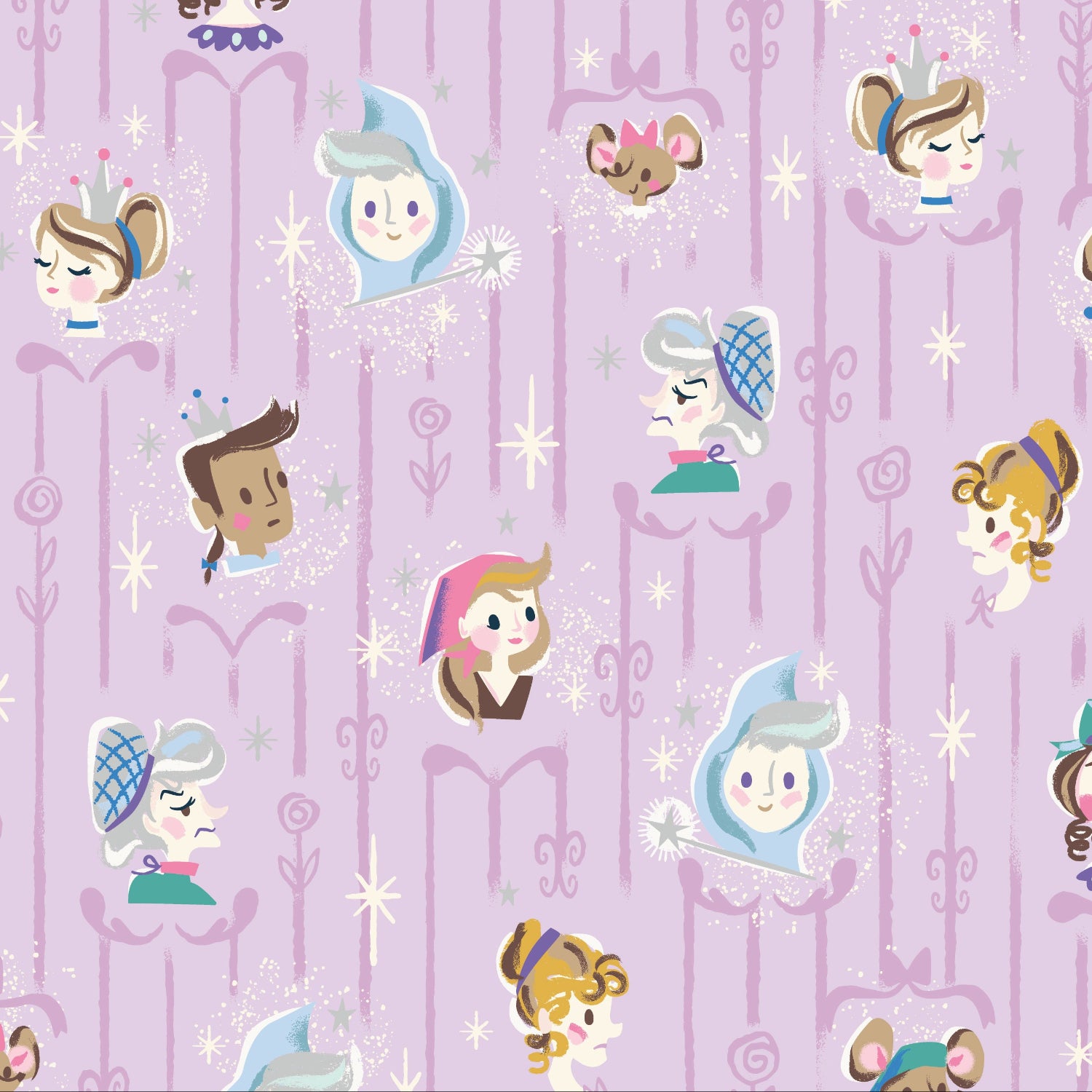 Jill Howarth Riley Blake Designs Cinderella Wishes Cast SC18071-VANITY Sparkle