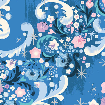 Jill Howarth Riley Blake Designs Cinderella Wishes Cindy's Flowers SC18074-BLUEBERRY Sparkle