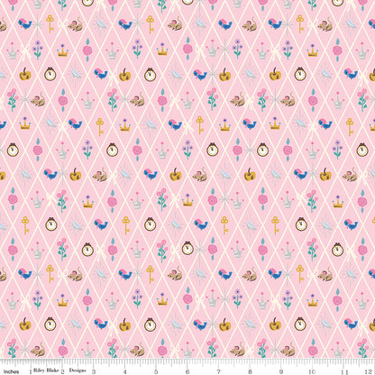 Jill Howarth Riley Blake Designs Cinderella Wishes Diamond SC18075-PETALPINK Sparkle