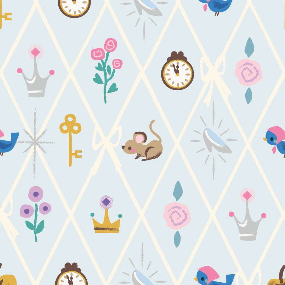 Jill Howarth Riley Blake Designs Cinderella Wishes Diamond SC18075-POWDER Sparkle