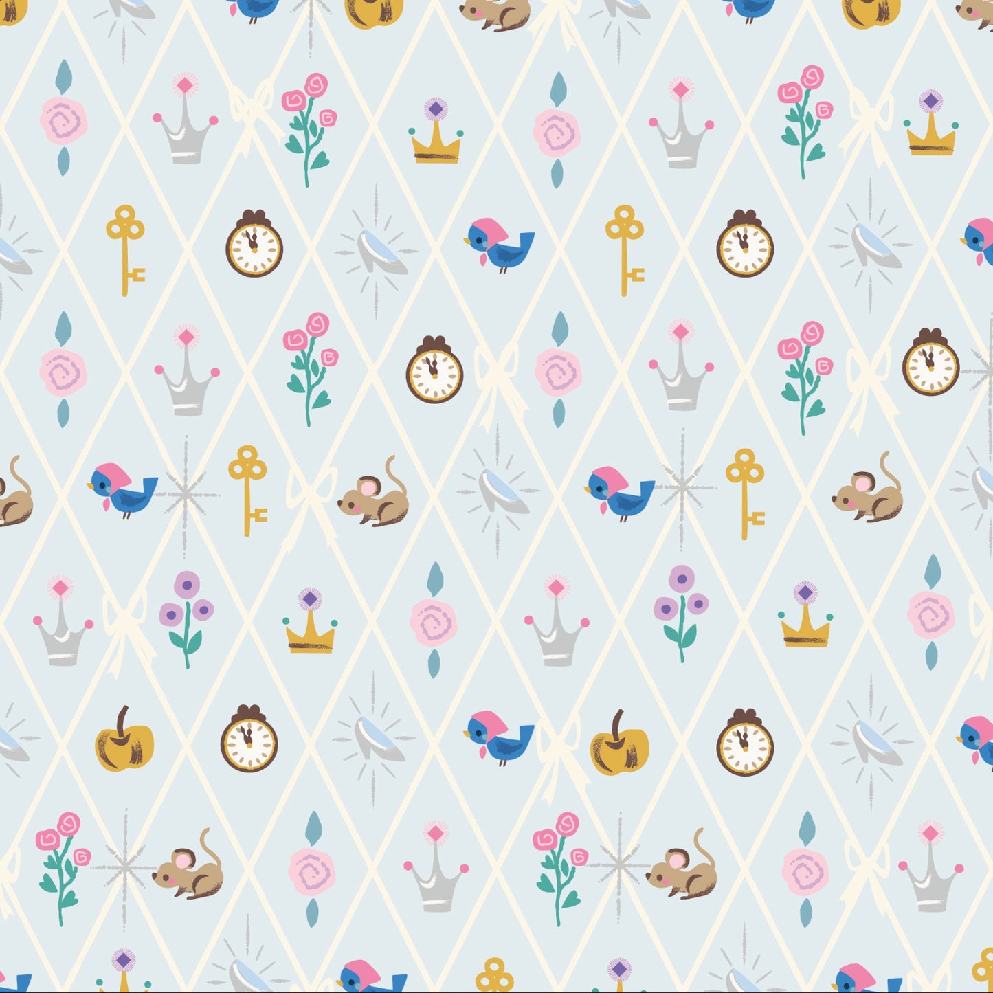 Jill Howarth Riley Blake Designs Cinderella Wishes Diamond SC18075-POWDER Sparkle