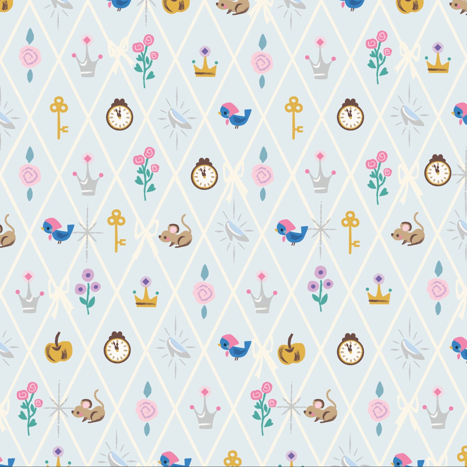 Jill Howarth Riley Blake Designs Cinderella Wishes Diamond SC18075-POWDER Sparkle