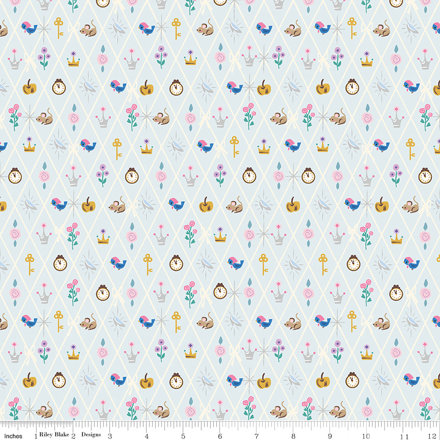 Jill Howarth Riley Blake Designs Cinderella Wishes Diamond SC18075-POWDER Sparkle