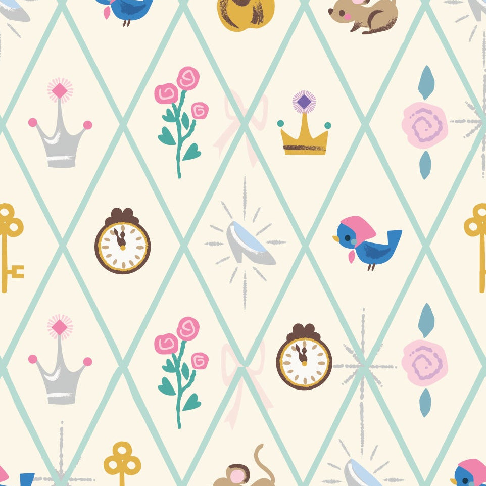 Jill Howarth Riley Blake Designs Cinderella Wishes Diamond SC18075-VINTAGEWHITE Sparkle