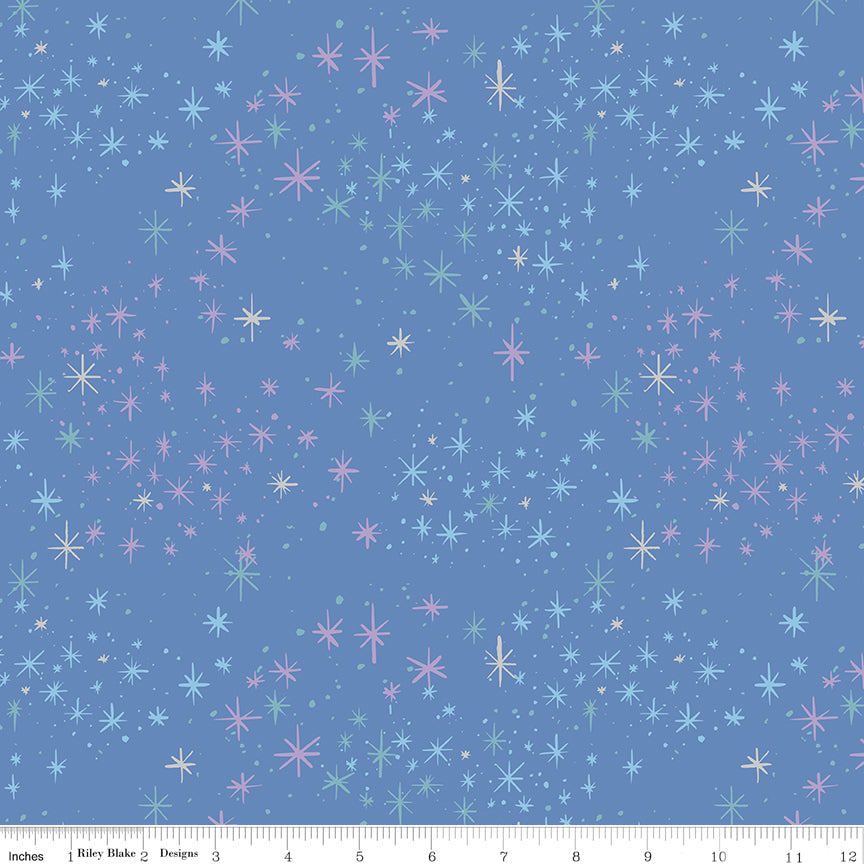 Jill Howarth Riley Blake Designs Cinderella Wishes Magic SC18076-PERIWINKLE Sparkle