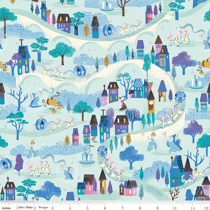Jill Howarth Riley Blake Designs Cinderella Wishes Moonlight SC18072-BLEACHEDDENIM SPARKLE