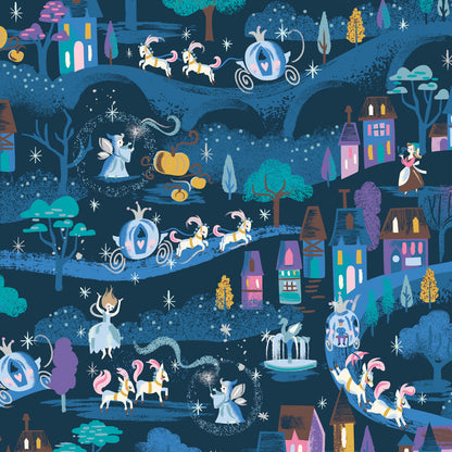Jill Howarth Riley Blake Designs Cinderella Wishes Moonlight SC18072-BLUEBERRY SPARKLE