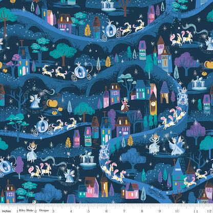 Jill Howarth Riley Blake Designs Cinderella Wishes Moonlight SC18072-BLUEBERRY SPARKLE