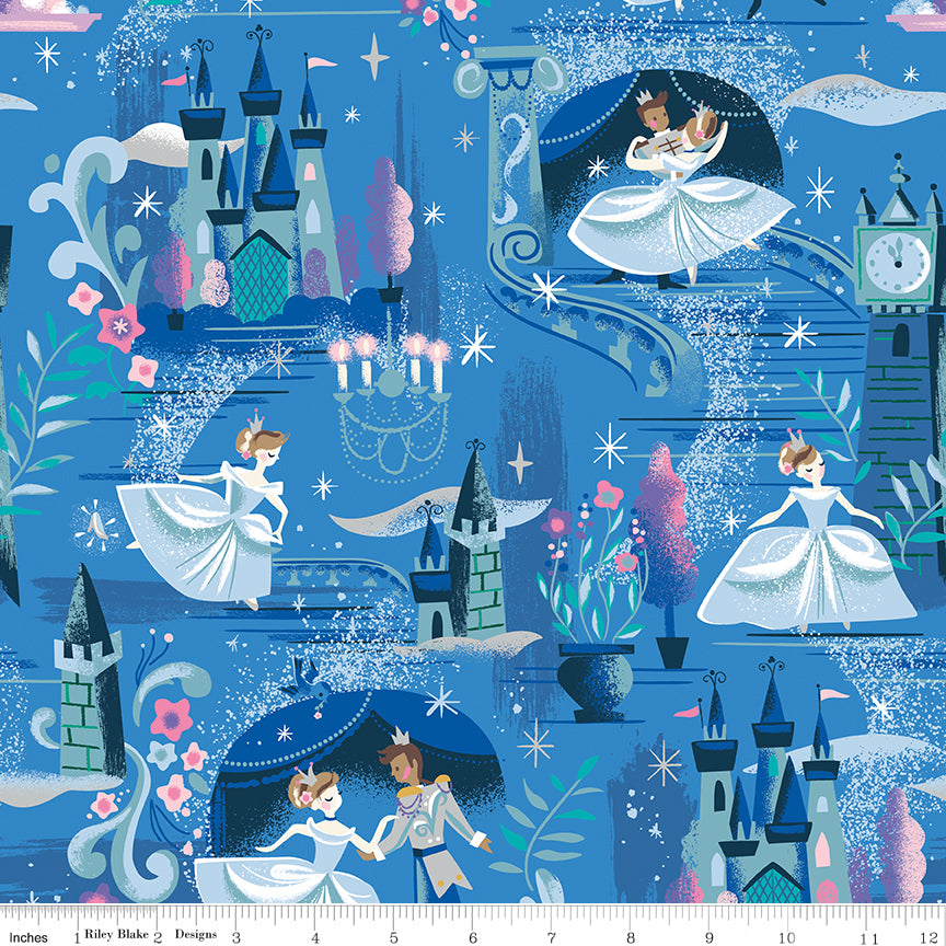 Jill Howarth Riley Blake Designs Cinderella Wishes The Ball SC18070-BLUEBERRY