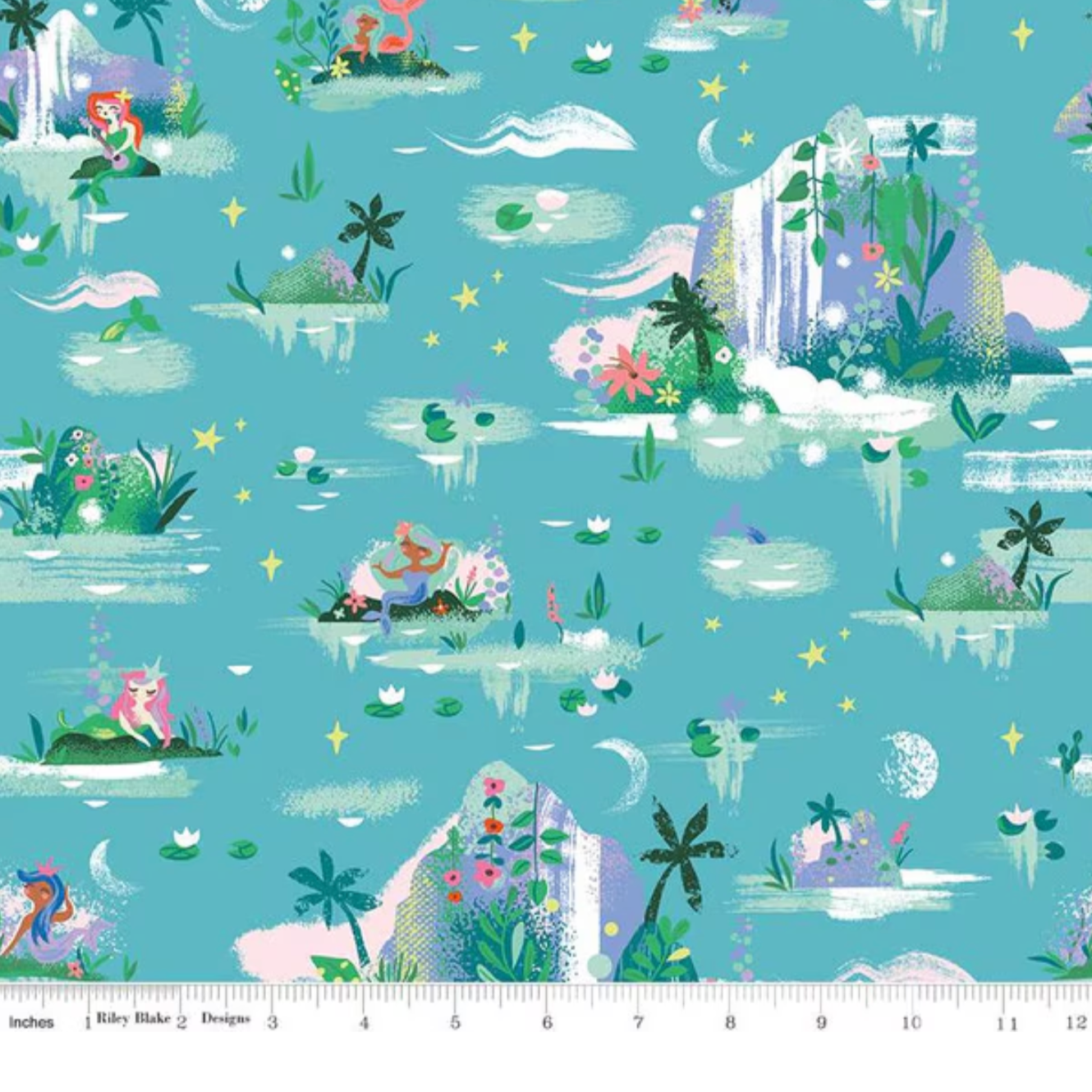 Jill Howarth Riley Blake Forever Neverland Mermaid Lagoon C15901-Peacock