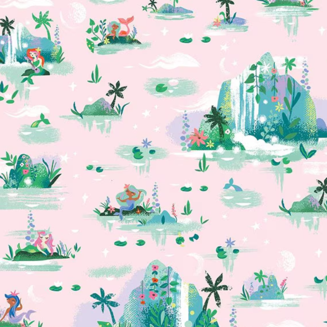 Jill Howarth Riley Blake Forever Neverland Mermaid Lagoon C15901-Pink