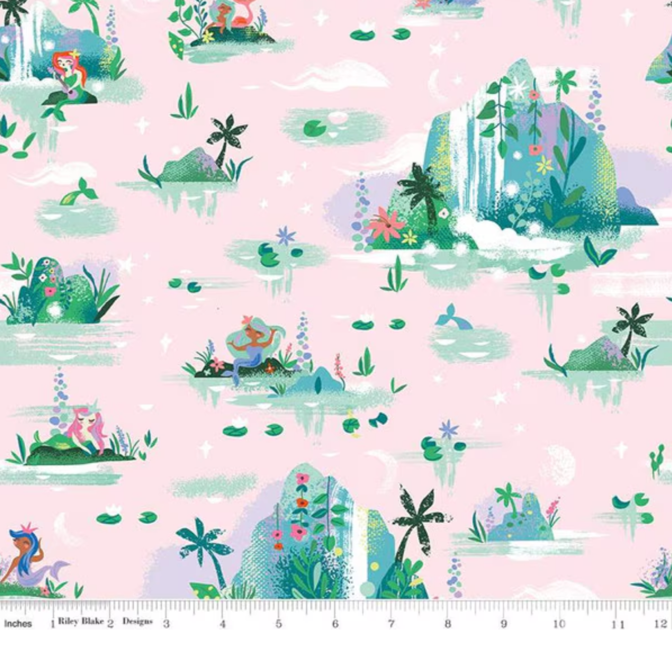 Jill Howarth Riley Blake Forever Neverland Mermaid Lagoon C15901-Pink