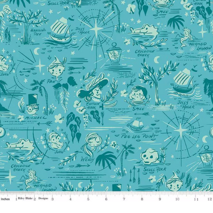 Jill_Howarth_Riley_Blake_Forever_Neverland_Neverland_Map_C15902-Peacock