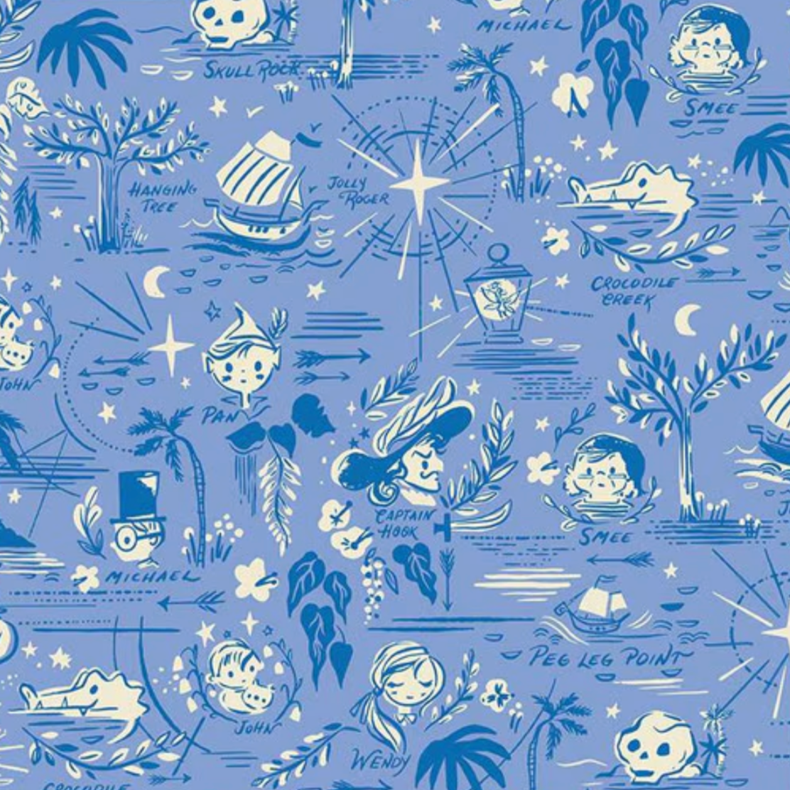 Jill_Howarth_Riley_Blake_Forever_Neverland_Neverland_Map_C15902-Periwinkle