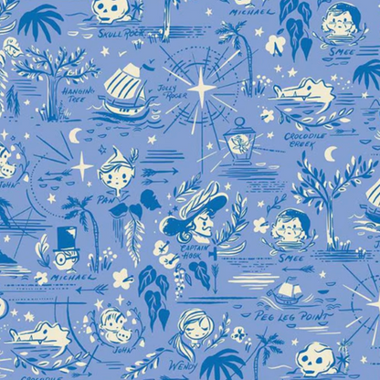 Jill_Howarth_Riley_Blake_Forever_Neverland_Neverland_Map_C15902-Periwinkle