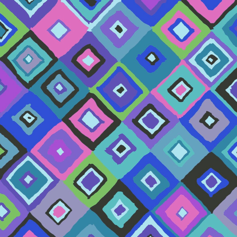 Kaffe Fassett FreeSpirit February 2024 Square Dance PWGP203-BLUE