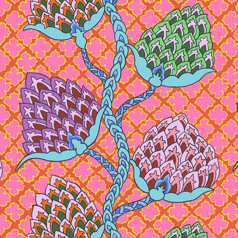 Kaffe Fassett Paisley Flower Fuchsia FreeSpirit PWGP200.FUCHSIA