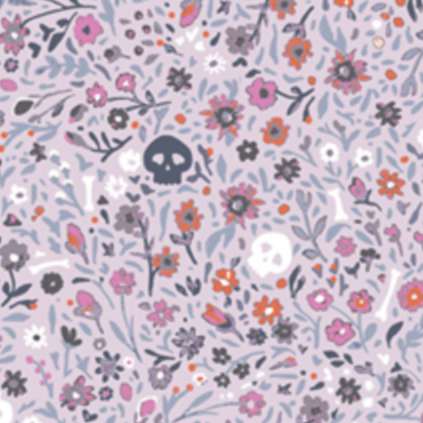 Katarina Roccella Art Gallery Fabrics Eerie Boneyard Violet EER31010