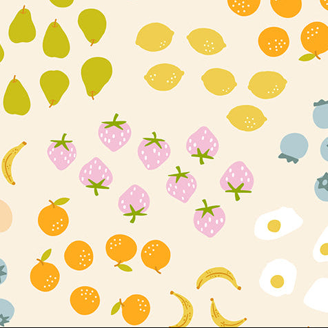 Kimberly Kight Moda Fabrics Ruby Star Society Egg and Friends Froot RS3093 11 Natural