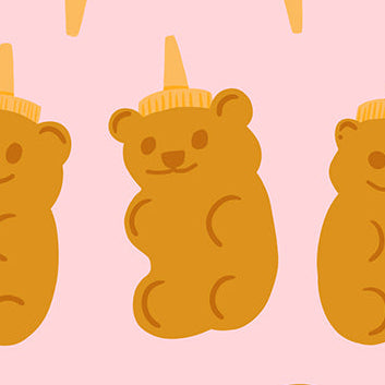 Kimberly Kight Moda Fabrics Ruby Star Society Egg and Friends Honey Bears RS309212 Candy Pink