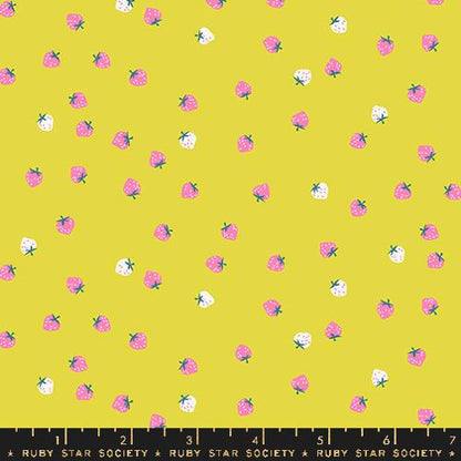 Kimberly Kight Moda Fabrics Ruby Star Society Strawberry Mini Berry RS3086 17 Citron