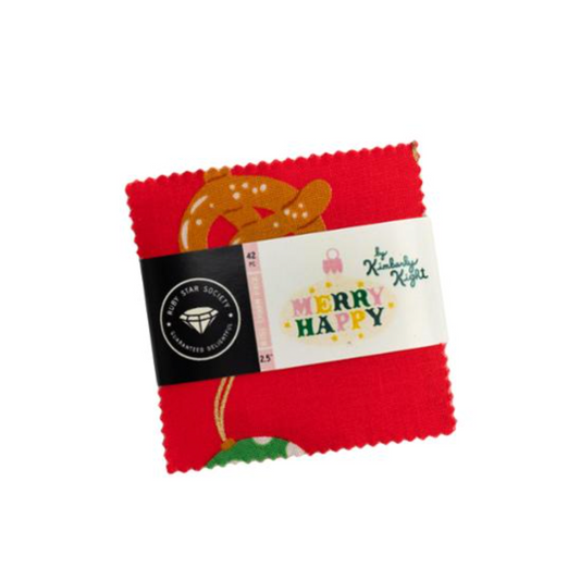 Kimberly Kight Ruby Star Society Moda Fabrics Merry Happy 2.5" Mini Charm Pack RS3097MC