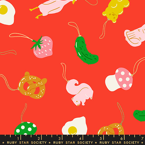 Kimberly Kight Ruby Star Society Moda Fabrics Merry Happy Find the Pickle RS3097 12M Metallic Lollipop