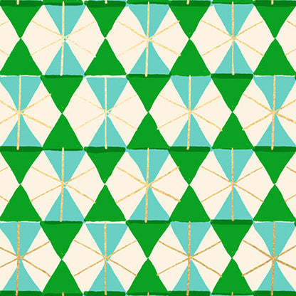 Kimberly Kight Ruby Star Society Moda Fabrics Merry Happy Happy Hexie RS3102 16M Metallic Verdant