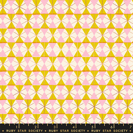 Kimberly Kight Ruby Star Society Moda Fabrics Merry Happy Happy Hexy RS3102 11M Metallic Golden Hour